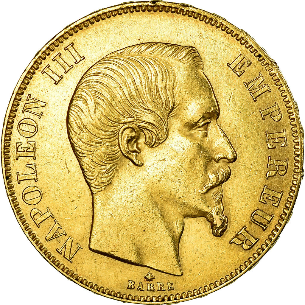 Moneta, Francia, Napoleon III, 50 Francs, 1859, Strasbourg, SPL, Oro