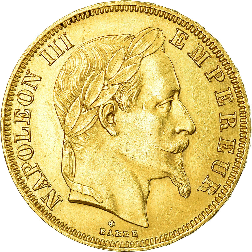 Munten, Frankrijk, Napoleon III, 50 Francs, 1862, Strasbourg, PR, Goud