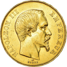 Moneda, Francia, Napoleon III, 50 Francs, 1855, Paris, MBC, Oro, Gadoury:1111