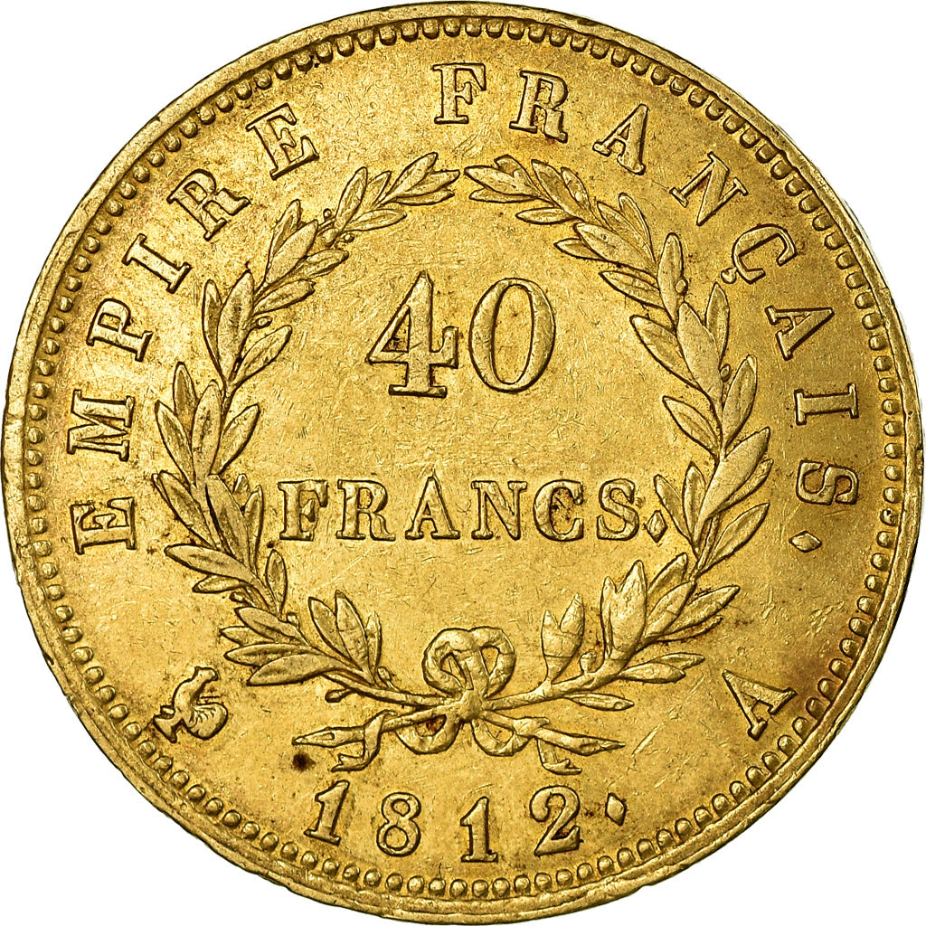 Monnaie, France, Napoleon I, 40 Francs, 1812, Paris, TTB+, Or, Gadoury:1084