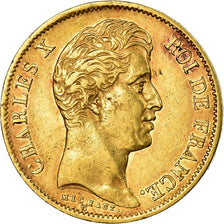 Moneda, Francia, Charles X, 40 Francs, 1830, Paris, MBC, Oro, Gadoury:1105