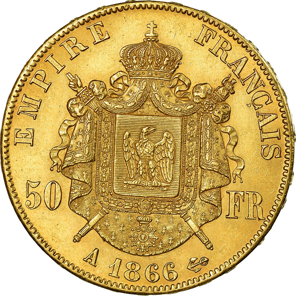 Monnaie, France, Napoleon III, 50 Francs, 1866, Paris, SUP+, Or, Gadoury:1112