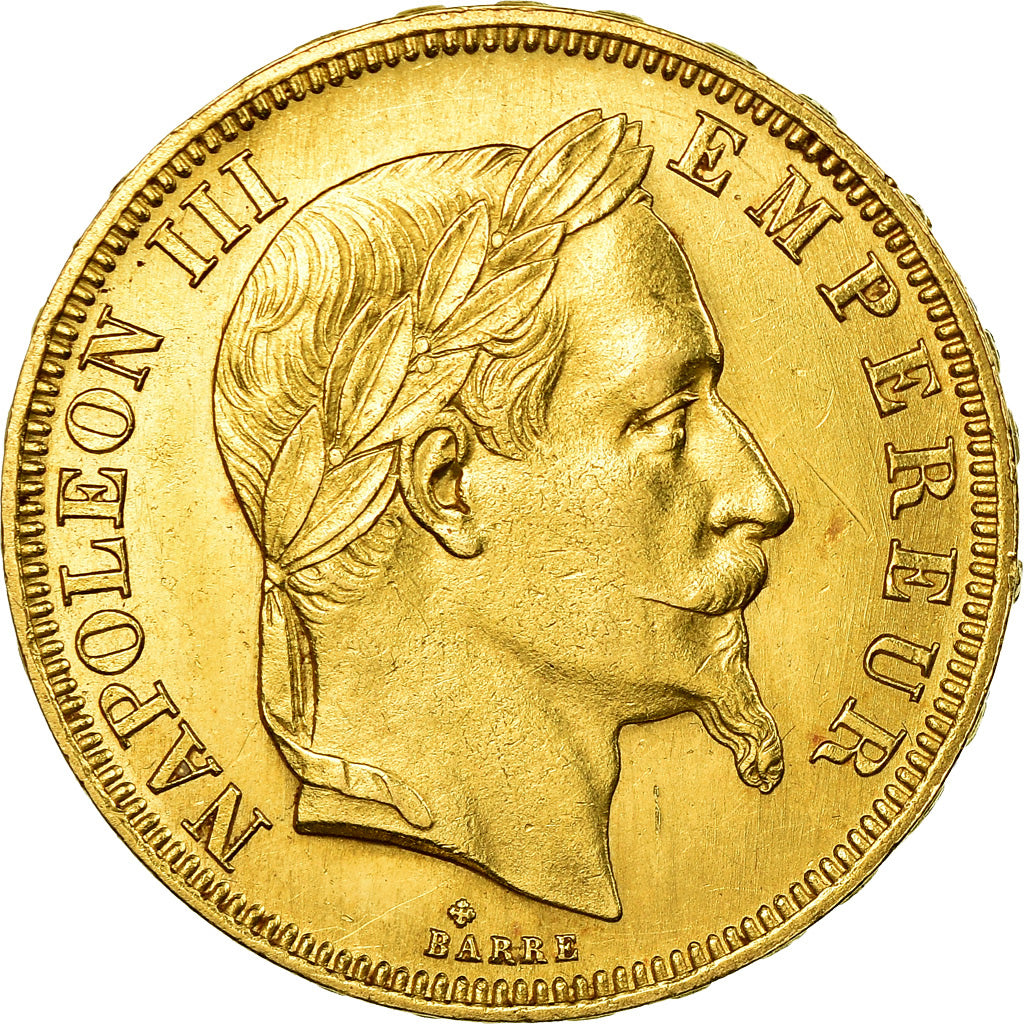 Munten, Frankrijk, Napoleon III, 50 Francs, 1866, Strasbourg, PR, Goud