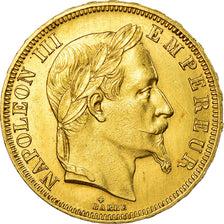 Munten, Frankrijk, Napoleon III, 50 Francs, 1866, Strasbourg, PR, Goud