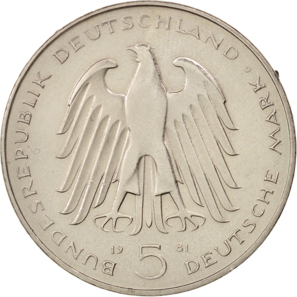 République fédérale allemande, 5 Mark, 1981, Karlsruhe, SUP, KM:155