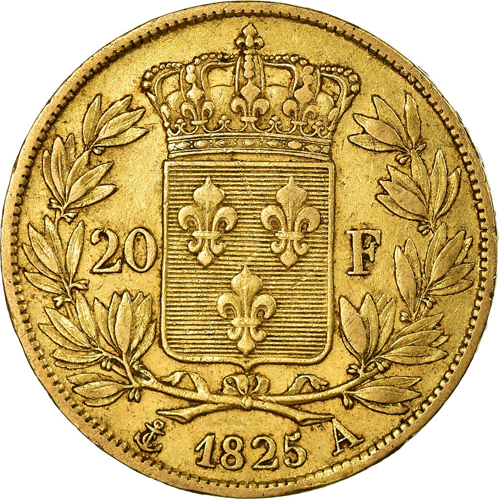 Coin, France, Charles X, 20 Francs, 1825, Paris, AU(50-53), Gold, Gadoury:1029