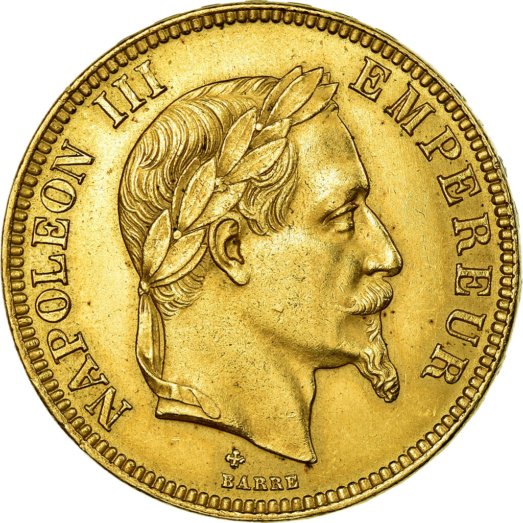 Coin, France, Napoleon III, 100 Francs, 1868, Strasbourg, MS(60-62), Gold