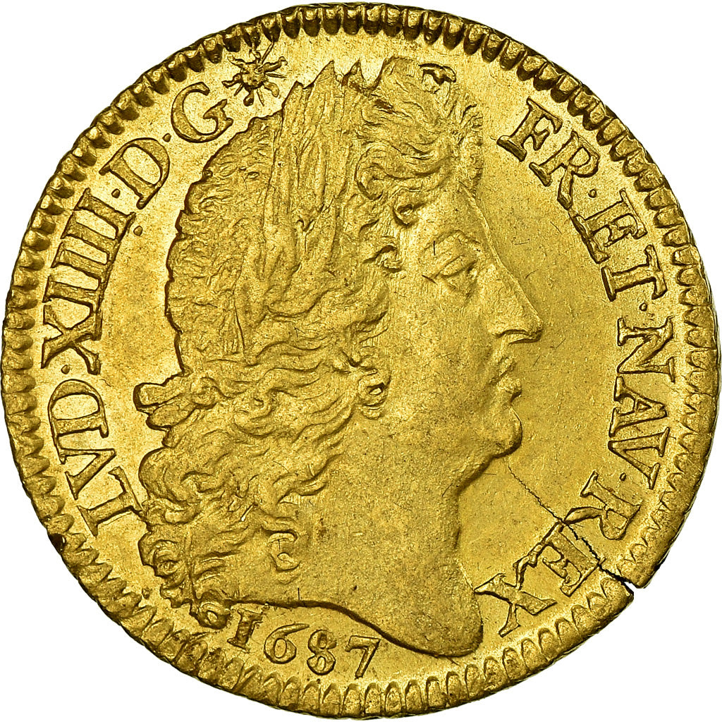 Moneta, Francja, Louis XIV, Louis d'Or, 1687, Paris, MS(60-62), Złoto