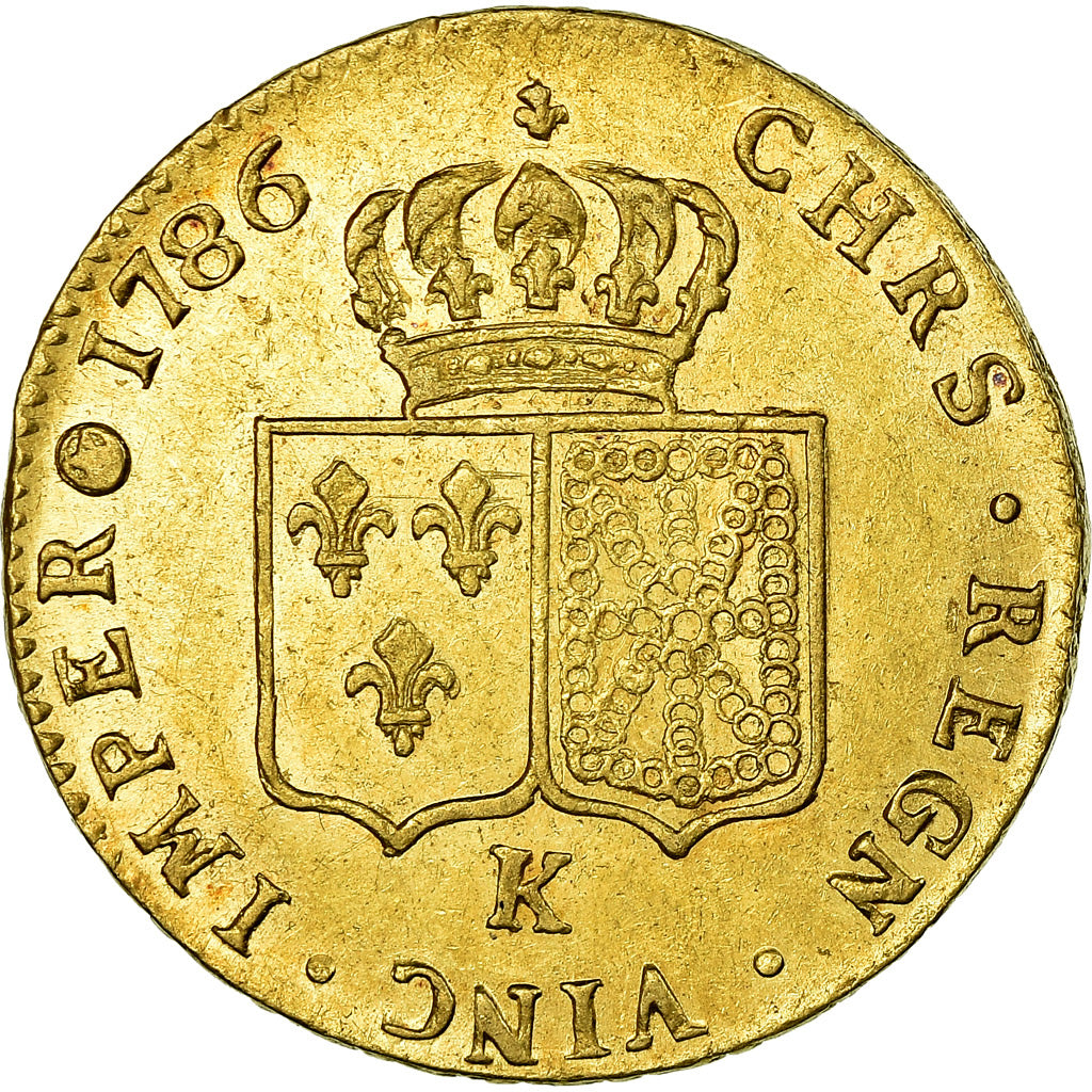 Coin, France, Louis XVI, Double Louis d'or, 1786, Bordeaux, AU(50-53), Gold