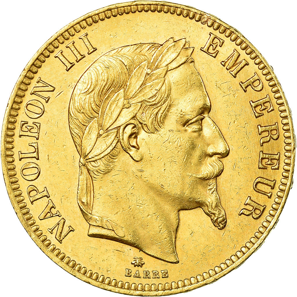 Moneta, Francia, Napoleon III, 100 Francs, 1865, Paris, SPL-, Oro, Gadoury:1136