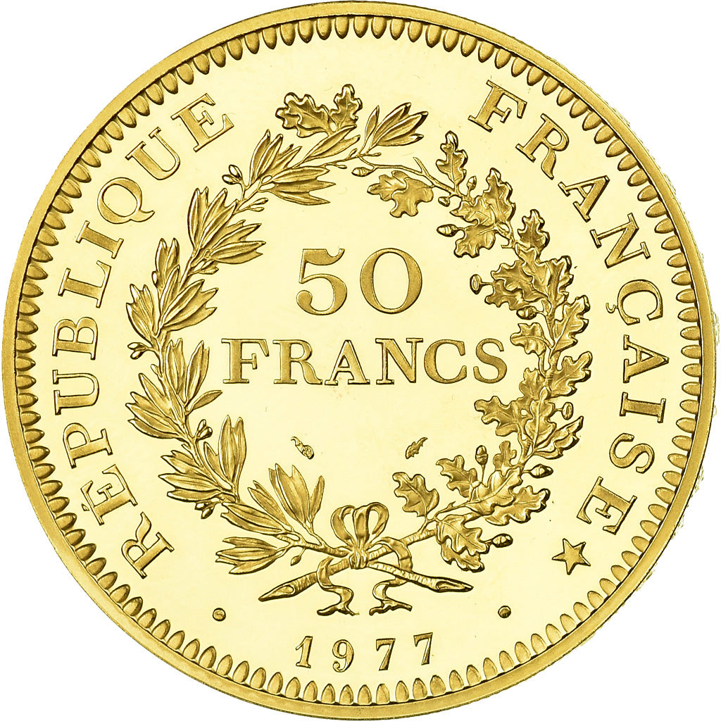 Monnaie, France, Hercule, 50 Francs, 1977, Paris, Piéfort, FDC, Or