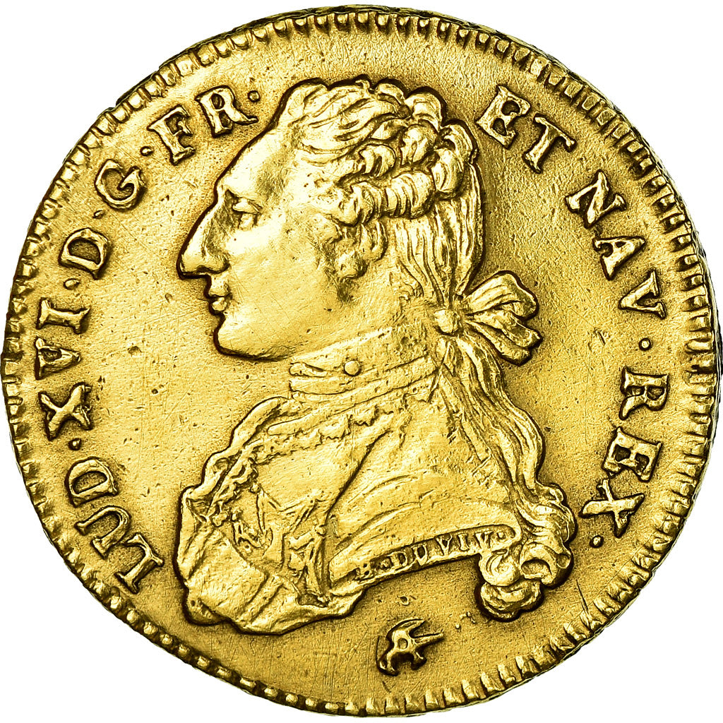 Coin, France, Louis XVI, Double Louis d'or, 1776, Lyon, AU(55-58), Gold