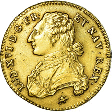 Coin, France, Louis XVI, Double Louis d'or, 1776, Lyon, AU(55-58), Gold