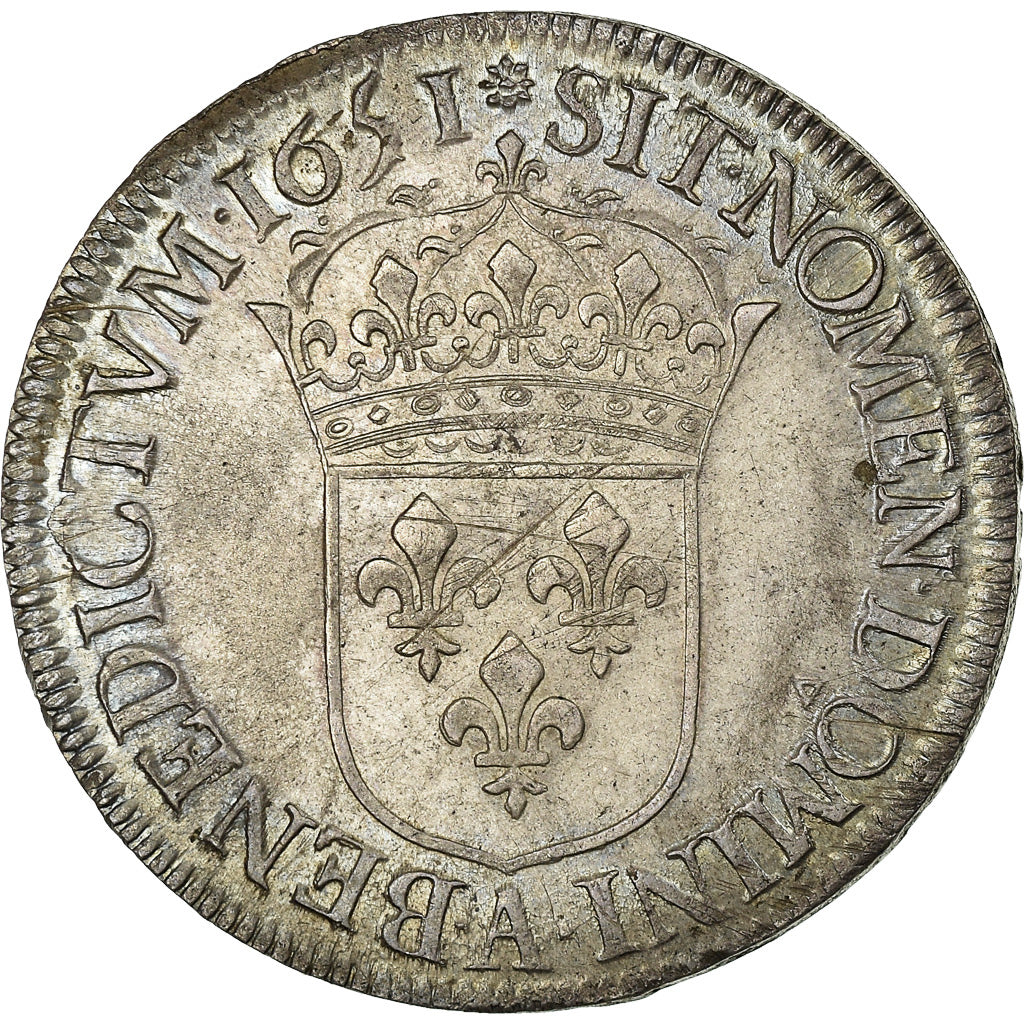 Monnaie, France, Louis XIV, Ecu, 1651, Paris, SUP, Argent