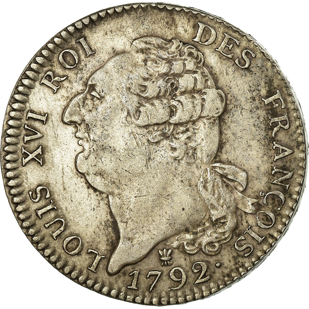 Münze, Frankreich, Louis XVI, ECU, 6 Livres, 1792, Limoges, VZ, Silber
