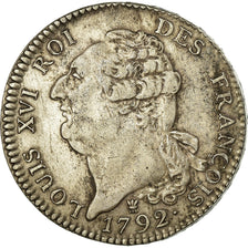Münze, Frankreich, Louis XVI, ECU, 6 Livres, 1792, Limoges, VZ, Silber