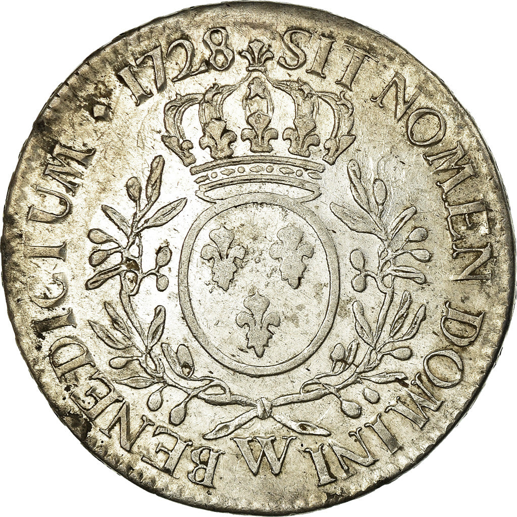 Munten, Frankrijk, Louis XV, Ecu, 1728, Lille, PR, Zilver, Gadoury:321
