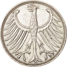 GERMANIA - REPUBBLICA FEDERALE, 5 Mark, 1966, Hamburg, BB, Argento, KM:112.1