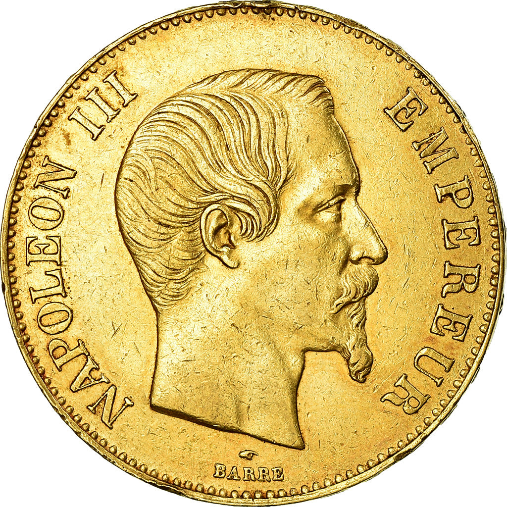 Coin, France, Napoleon III, 100 Francs, 1858, Paris, EF(40-45), Gold