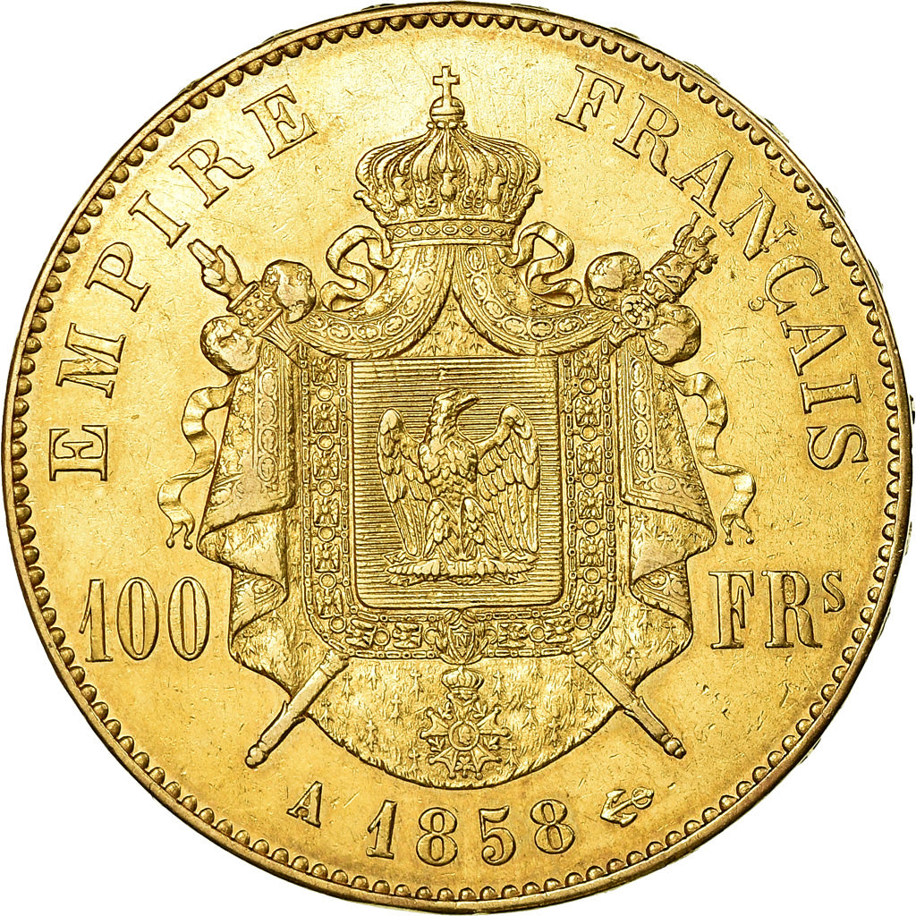 Monnaie, France, Napoleon III, 100 Francs, 1858, Paris, SUP, Or, Gadoury:1135