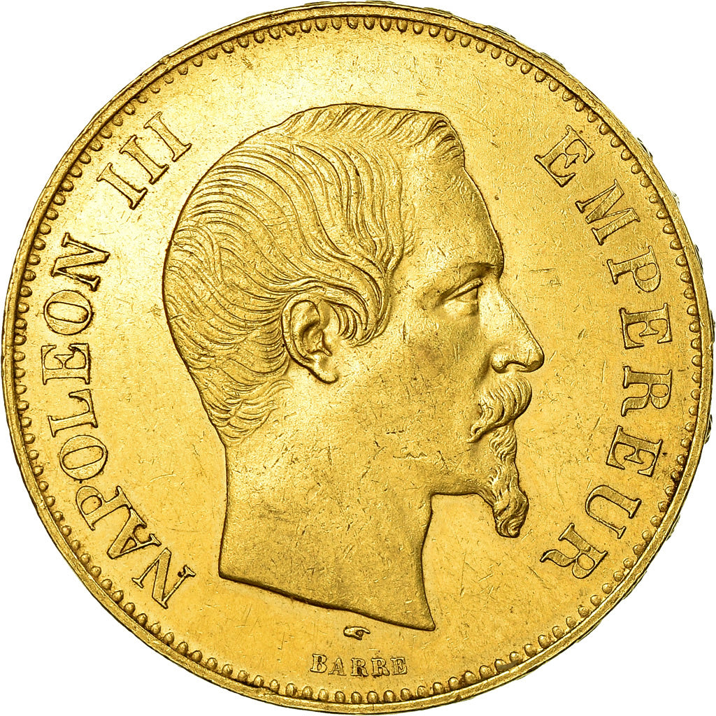 Coin, France, Napoleon III, 100 Francs, 1857, Paris, AU(50-53), Gold