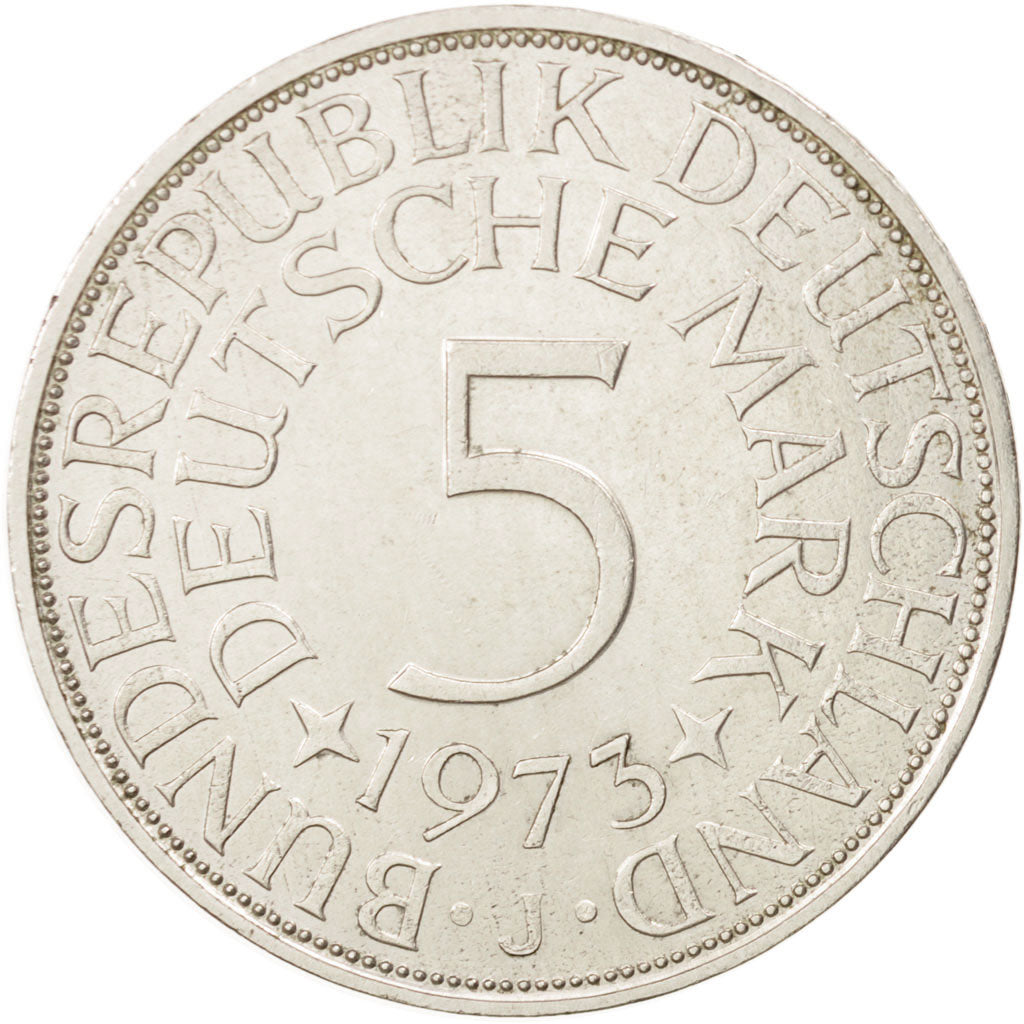 GERMANY - FEDERAL REPUBLIC, 5 Mark, 1973, Hamburg, AU(50-53), Silver, KM:112.1