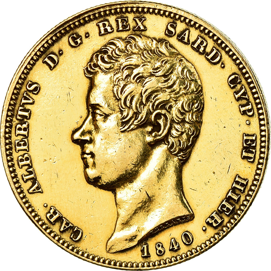 Moeda, ESTADOS ITALIANOS, SARDINIA, Carlo Alberto, 100 Lire, 1840, Genoa