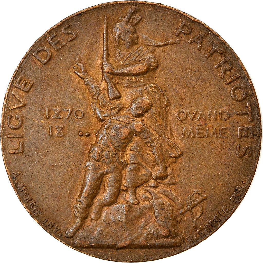 France, Token, Ligue des Patriotes, History, 1882, Mercié, AU(50-53), Bronze