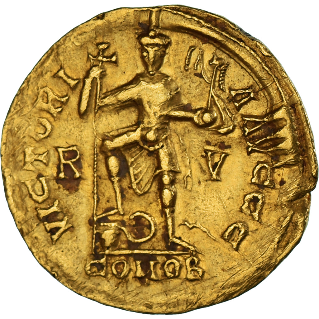 Münze, Theodoric, Solidus, 439-455, Gaul, Visigoth, SS+, Gold, RIC:X-3719