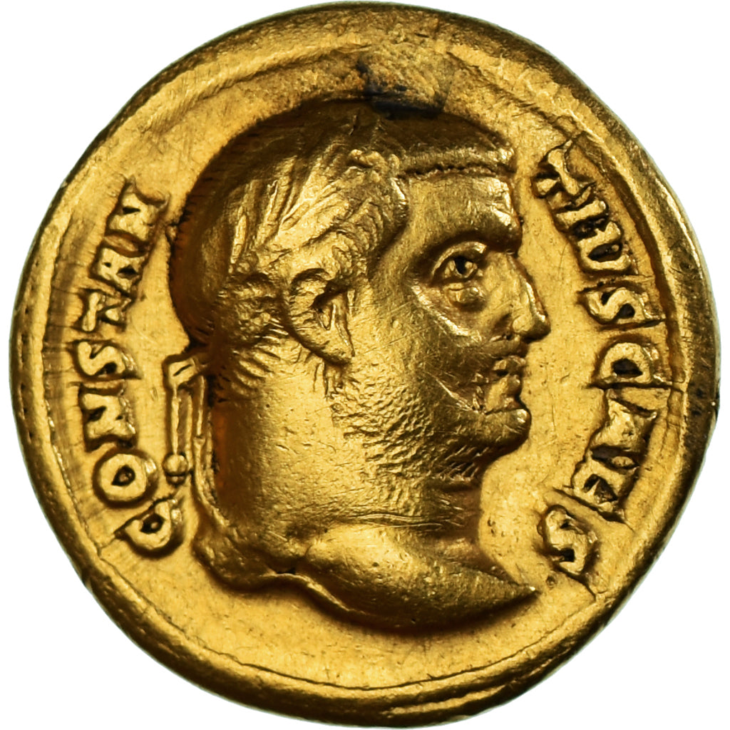 Moneda, Constance Chlore, Aureus, 294-303, Aquileia, Trou rebouché, MBC, Oro