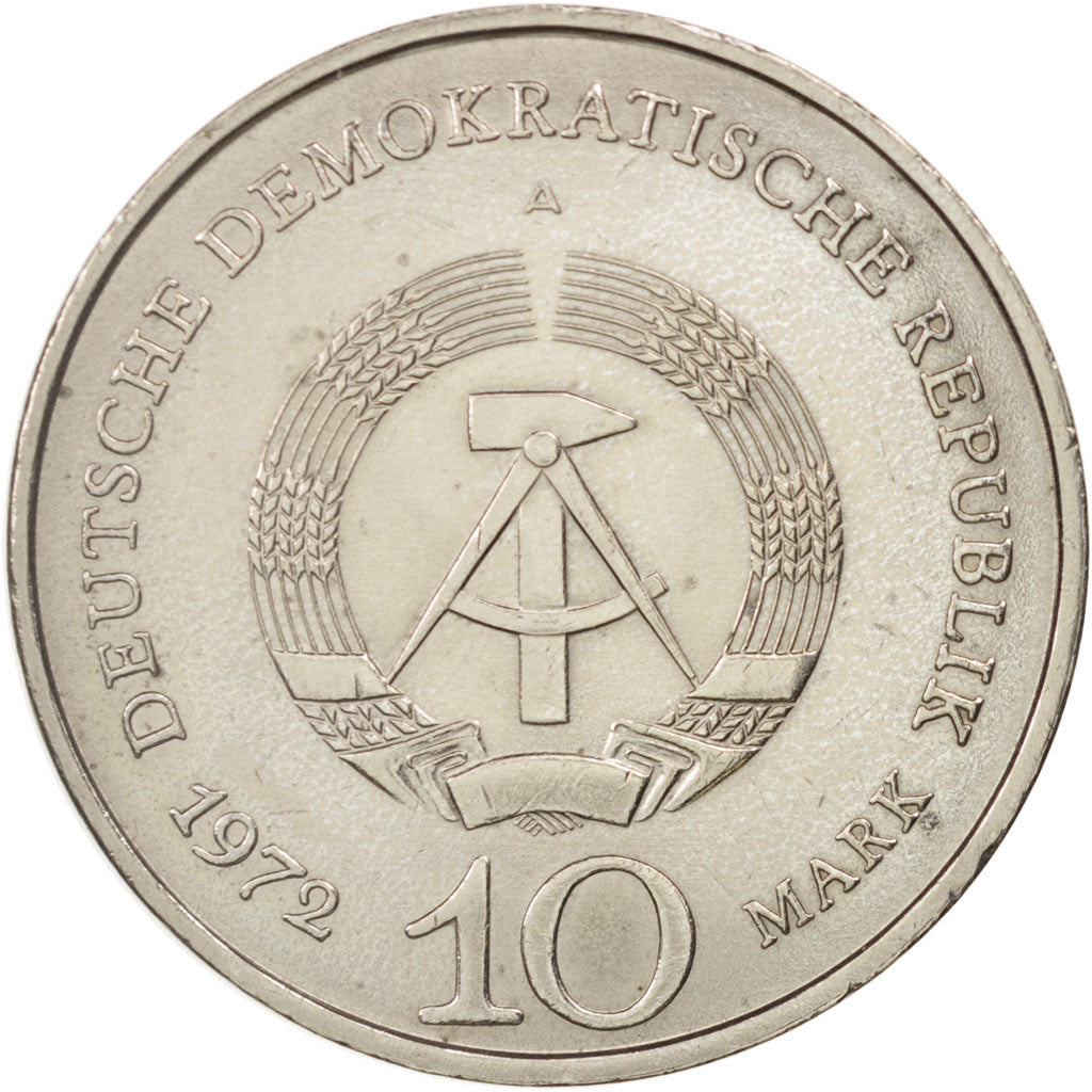 GERMAN-DEMOCRATIC REPUBLIC, 10 Mark, 1972, Berlin, AU(55-58), KM:38
