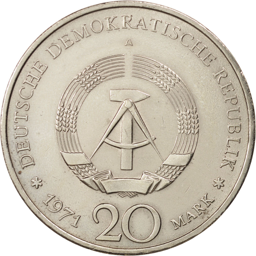 GERMAN-DEMOCRATIC REPUBLIC, 20 Mark, 1971, Berlin, AU(55-58), KM:34