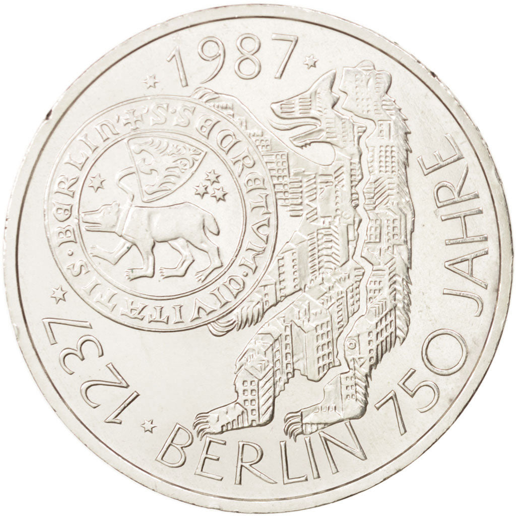 GERMANIA - REPUBBLICA FEDERALE, 10 Mark, 1987, Hamburg, Germany, SPL, Argento...
