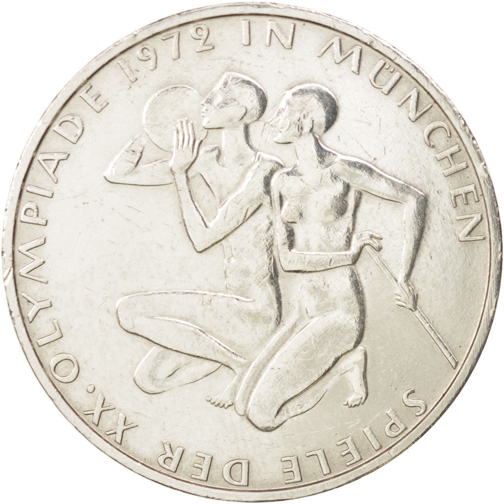 République fédérale allemande, 10 Mark, 1972, Munich, TTB+, Argent, KM:132