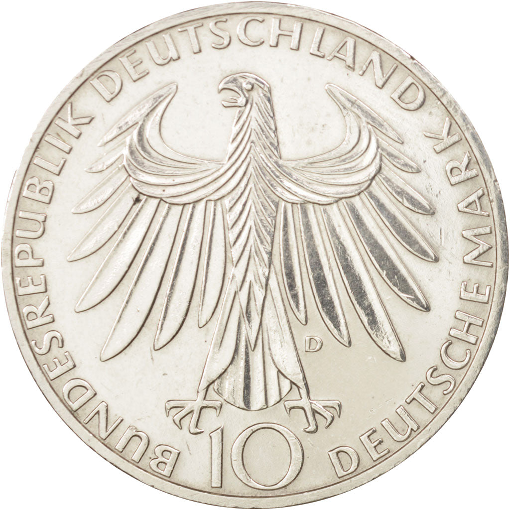 République fédérale allemande, 10 Mark, 1972, Munich, TTB+, Argent, KM:132