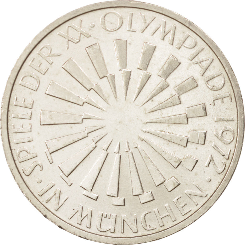 Bundesrepublik Deutschland, 10 Mark, 1972, Stuttgart, AU(55-58), KM:134.1