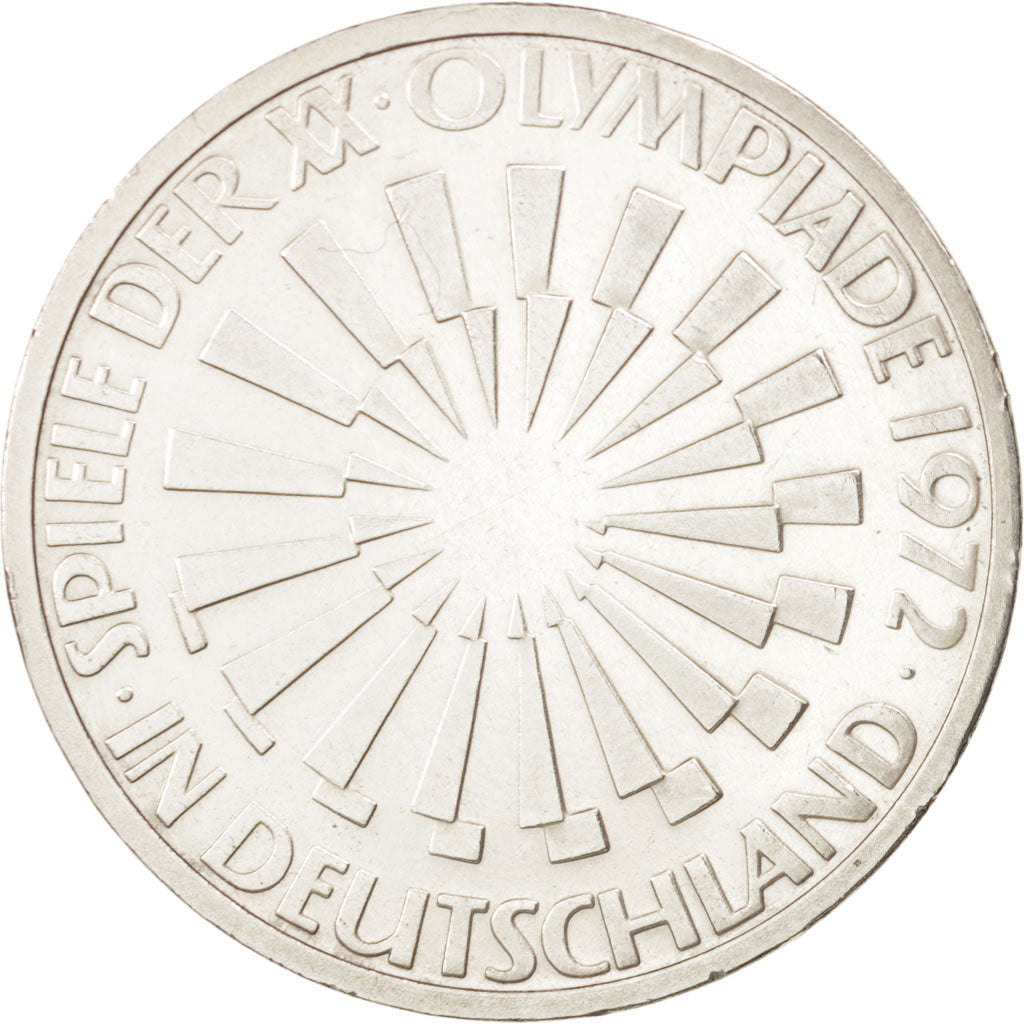Moneta, GERMANIA - REPUBBLICA FEDERALE, 10 Mark, 1972, Stuttgart, SPL-, Argento