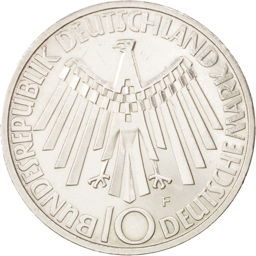 Moneta, GERMANIA - REPUBBLICA FEDERALE, 10 Mark, 1972, Stuttgart, SPL-, Argento