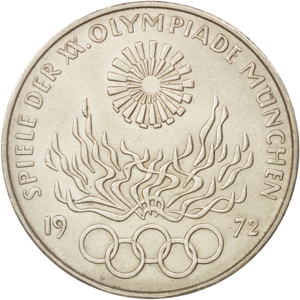 République fédérale allemande, 10 Mark, 1972, Munich, SUP, Argent, KM:135