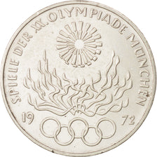GERMANIA - REPUBBLICA FEDERALE, 10 Mark, 1972, Karlsruhe, BB+, Argento, KM:135