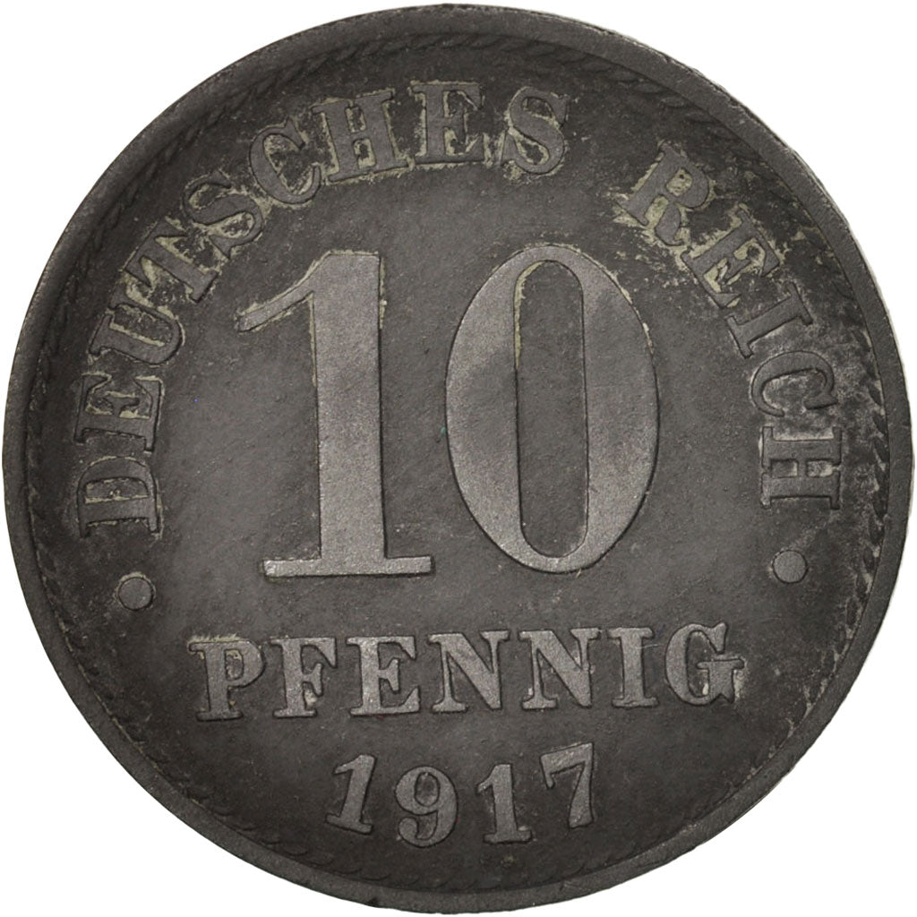 Monnaie, GERMANY - EMPIRE, 10 Pfennig, 1917, TB, Zinc, KM:26