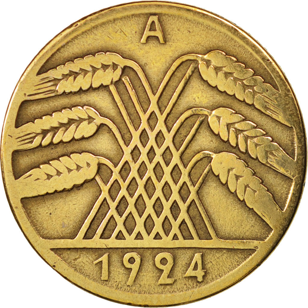GERMANIA, REPUBBLICA DI WEIMAR, 10 Rentenpfennig, 1924, Berlin, BB, Alluminio...