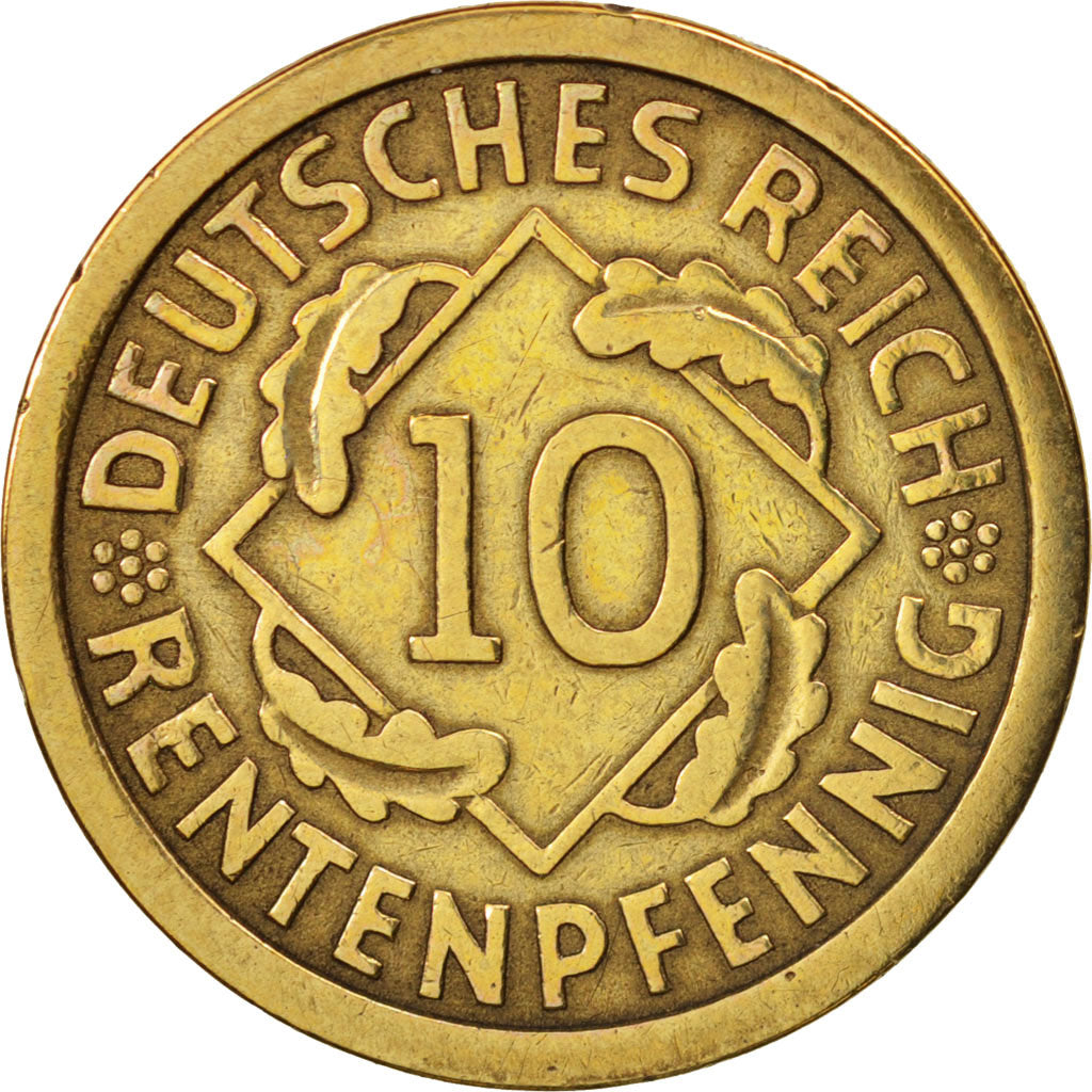 GERMANIA, REPUBBLICA DI WEIMAR, 10 Rentenpfennig, 1924, Berlin, BB, Alluminio...