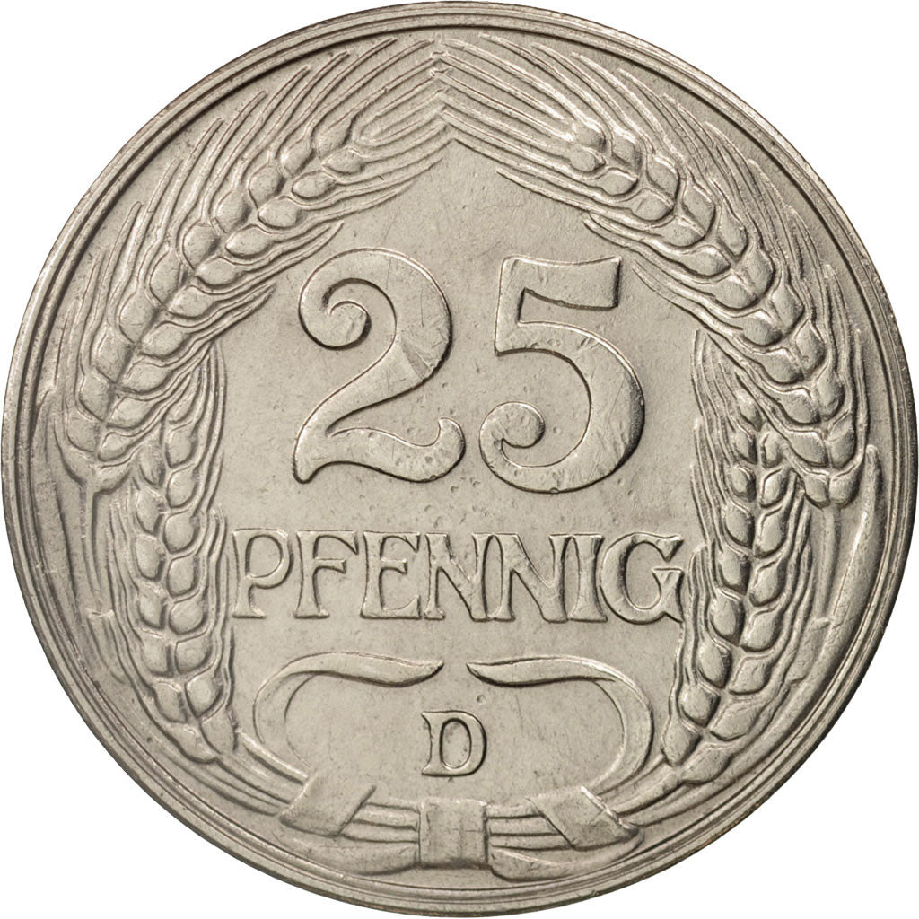 Monnaie, GERMANY - EMPIRE, Wilhelm II, 25 Pfennig, 1912, Munich, SUP, Nickel