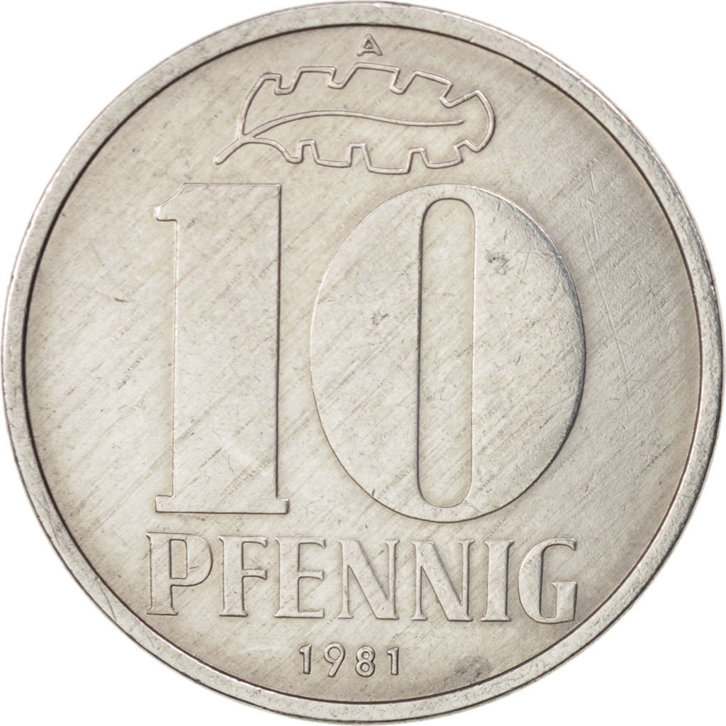 Moneda, REPÚBLICA DEMOCRÁTICA ALEMANA, 10 Pfennig, 1981, Berlin, MBC+