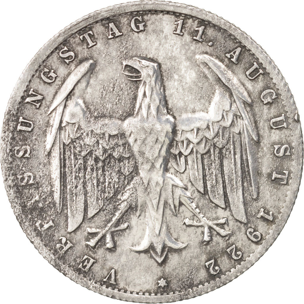 Deutschland, Weimarer Republik, 3 Mark, 1922, Berlin, F(12-15), Aluminium, KM:29