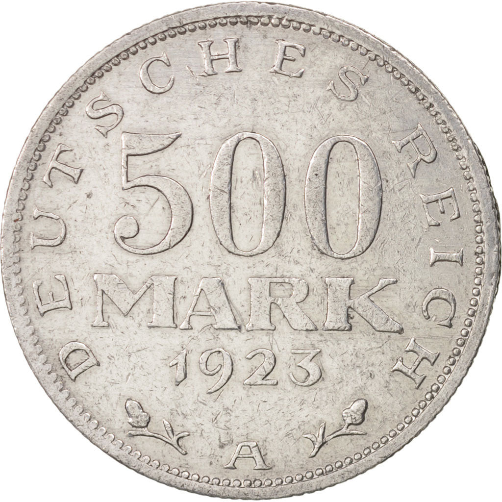 GERMANIA, REPUBBLICA DI WEIMAR, 500 Mark, 1923, Berlin, BB, Alluminio, KM:36