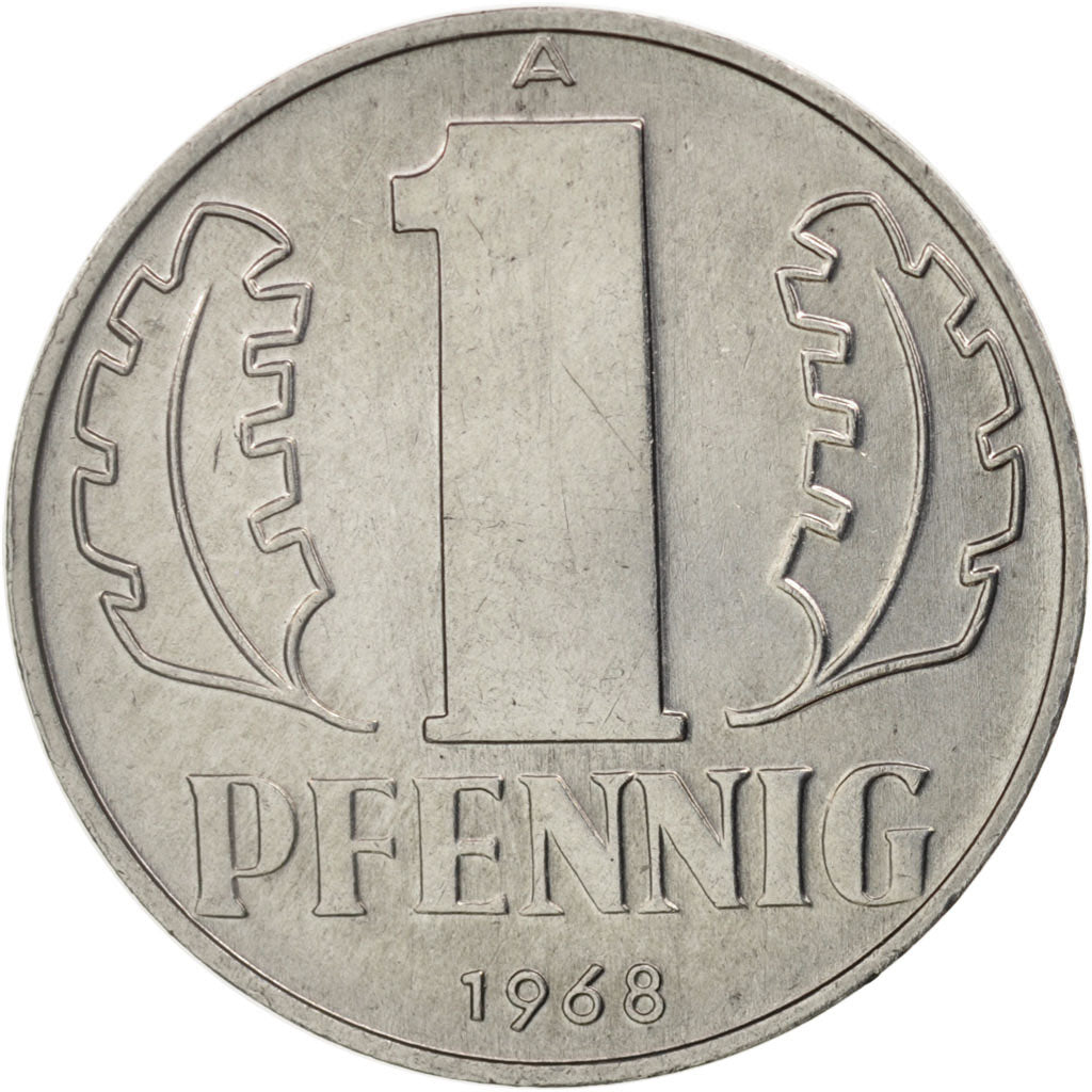 Moneta, REPUBBLICA DEMOCRATICA TEDESCA, Pfennig, 1968, Berlin, SPL, Alluminio