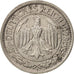GERMANIA, REPUBBLICA DI WEIMAR, 50 Reichspfennig, 1928, Muldenhütten, BB, Ni...