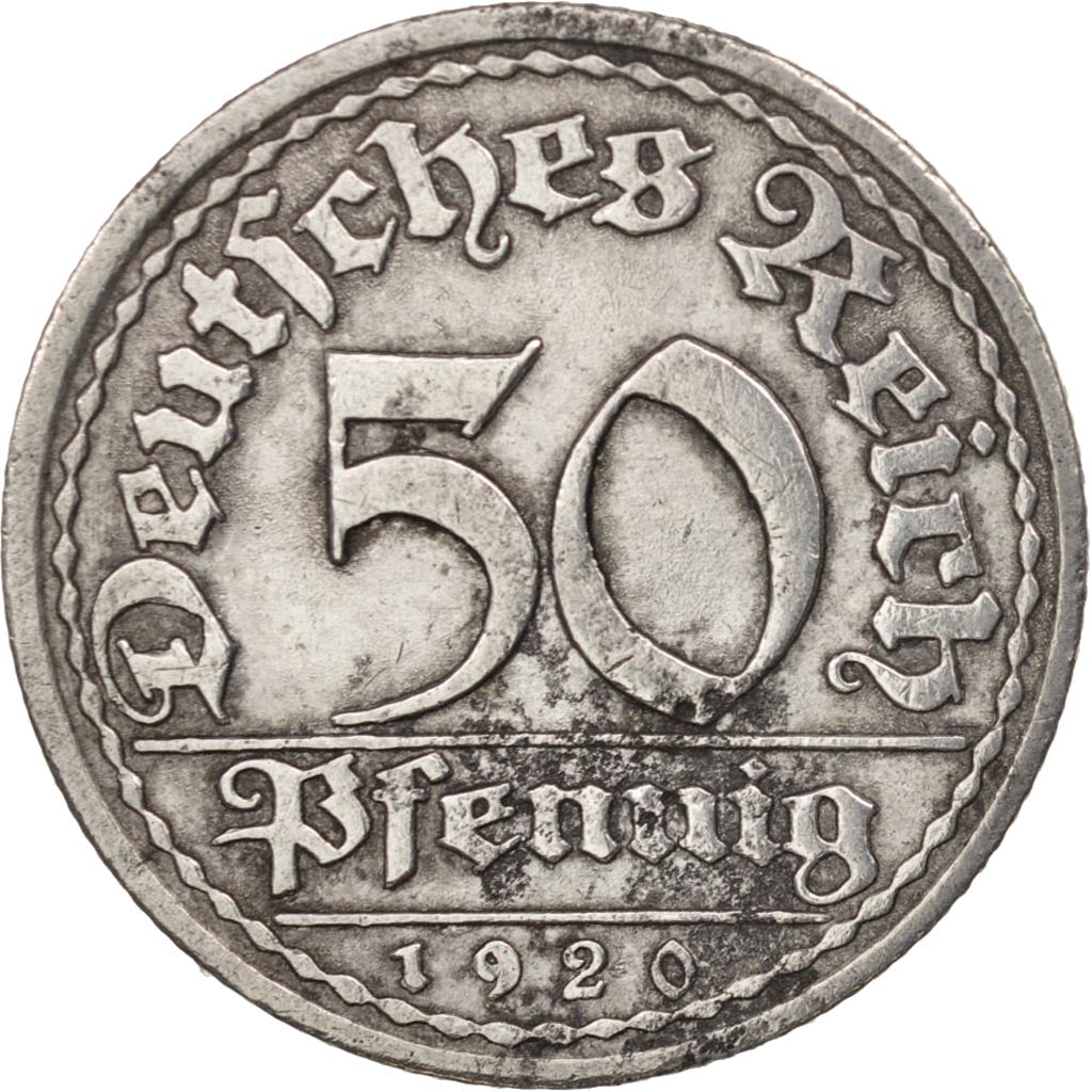 Allemagne, République de Weimar, 50 Pfennig, 1920, Berlin, TB, Aluminium, KM:27